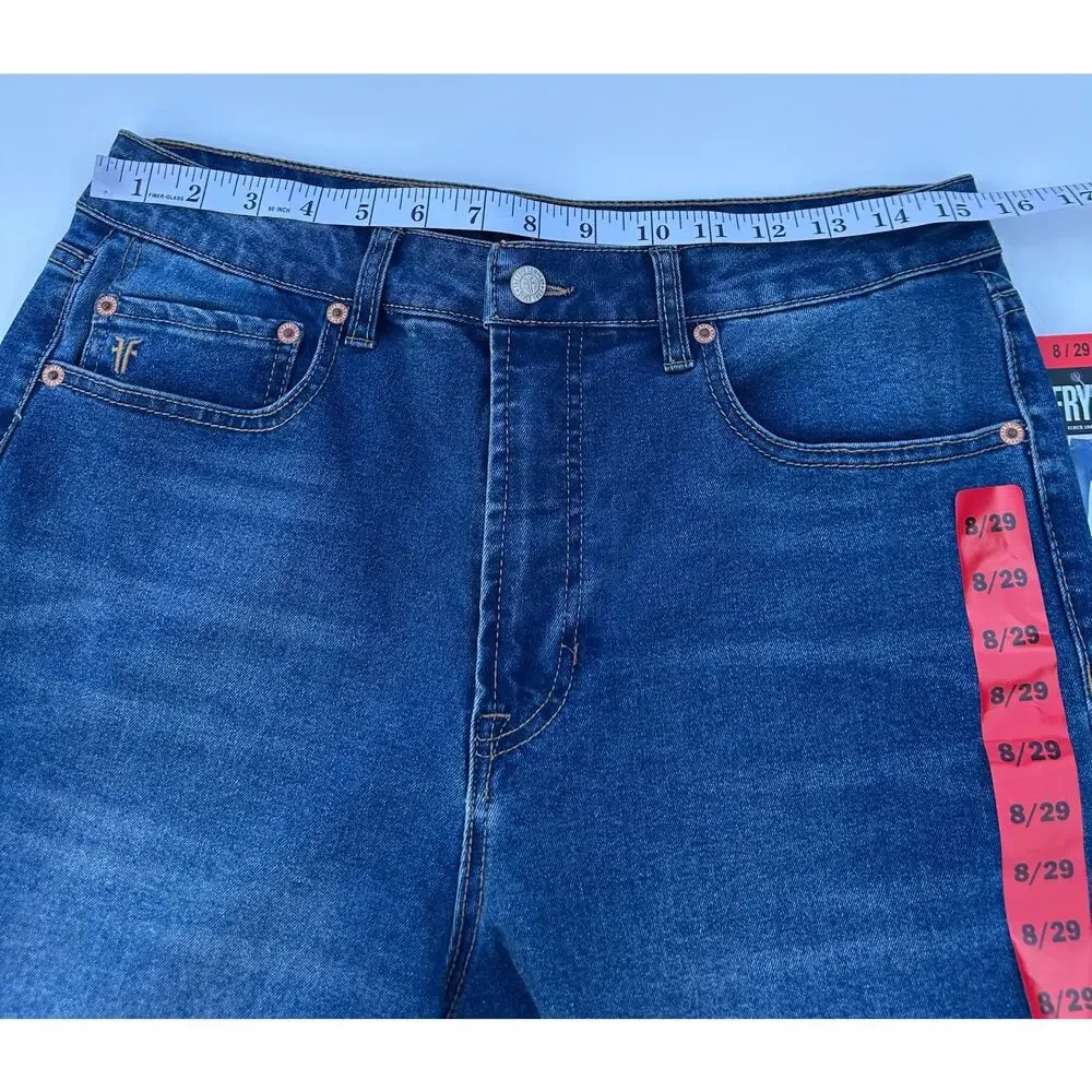 NWT Frye High Rise Cuffed Straight Leg Crop Jeans Women’s Size 8/29 Medium Wash - Picture 10 of 15